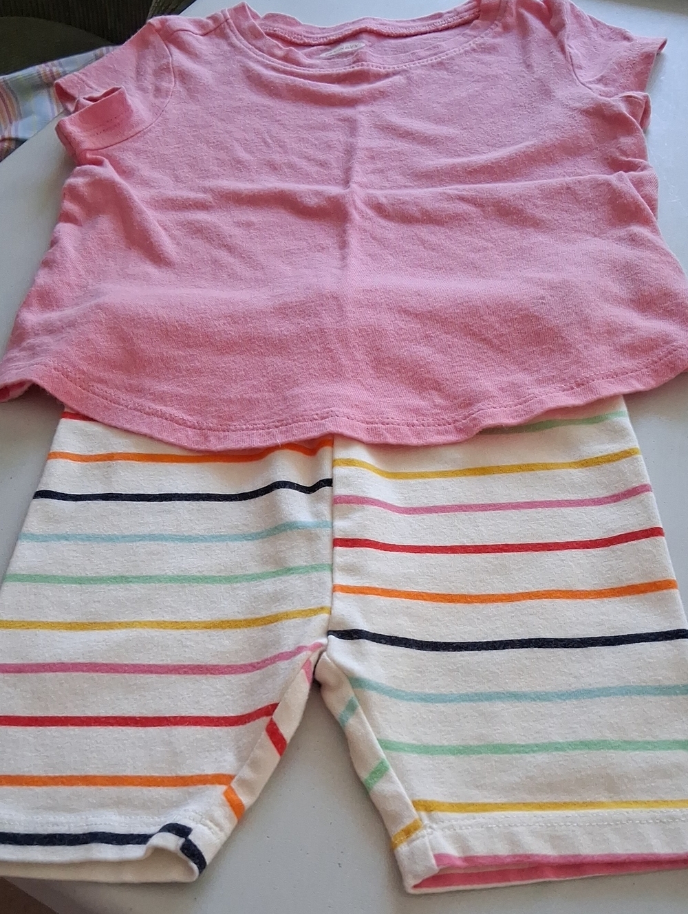 18-24 Months, 2 Pieces Pink Infant Tee And Summery Bike Shorts